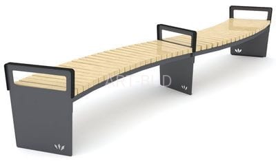 Ławka parkowa, miejska stalowa Loara, długość 338,80 cm kod: 0151a ( szt )