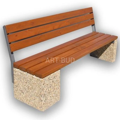 Ławka parkowa miejska betonowa z oparciem dł 180 cm nr 194 