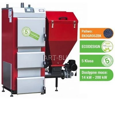 Kocioł CO 5 klasa moc 50-100-200 kW z podajnikiem na ekogroszek Klaster5
