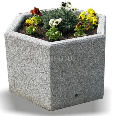 Donica betonowa sześciokątna z płukanego granitu nr kat. 59