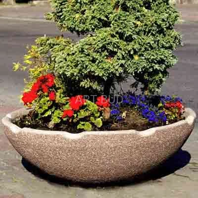 Donica betonowa okrągła  FORCA z betonu płukanego 