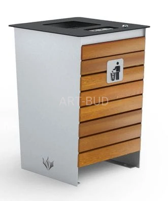 Kosz parkowy, miejski LOARA, stalowo - drewniany, kod: 0249 ( szt )