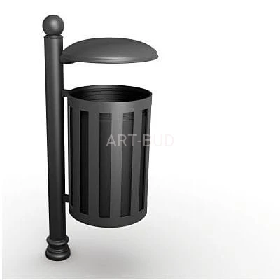 Kosz parkowy na śmieci stalowo żeliwny pojemność 35 l