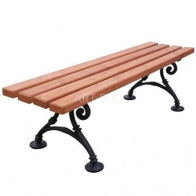 Ławka miejska bez oparcia drewniano-żeliwna Wiedeńska 