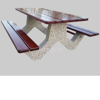 Betonowy stół piknikowy  z dwoma ławkami 