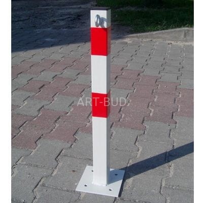 Blokada parkingowa zapora słupek stały  60 cm z uchem na łańcuch do wygrodzeń