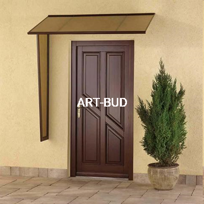 Daszek prosty nad drzwi  aluminiowy poliwęglan 160 x 90 x 38 cm biały lub brązowy