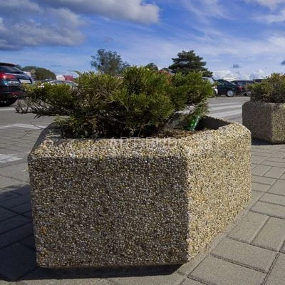 Donica betonowa sześciokątna ALICJA z betonu płukanego