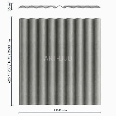 Płyta falista EuroFala standardowa włókno-cementowa szara  W130-9 B59 wymiar 1875x1150 mm Cembrit