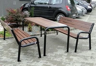 Komplet mebli  stalowo drewnianych tarasowych nr 3