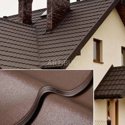 Blachodachówka Pruszyński  Rubin  400/15 kol. brązowy połysk (1m2całkowity)
