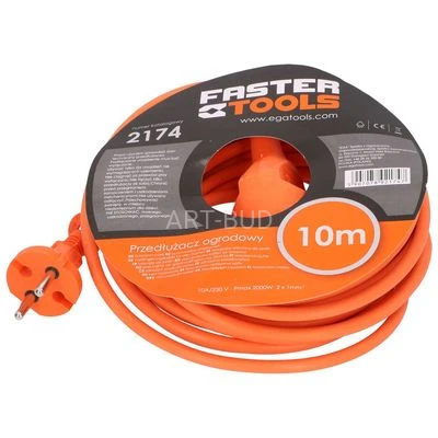 Przedłużacz elektryczny ogrodowy 10 m FASTER TOOLS
