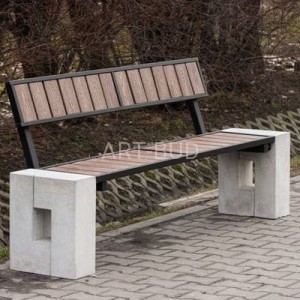 Ławka betonowo-drewniana z oparciem Roma WPC
