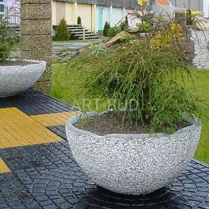 Donica betonowa okrągła FIORA z betonu płukanego