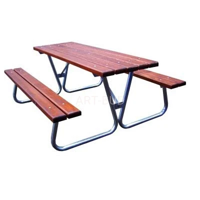 Stół piknikowy metalowy z ławkami
