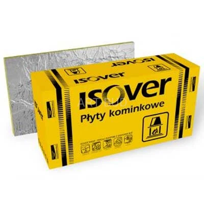 Płyty kominkowe z wełny mineralnej  jednostronnie pokryta  folią aluminiową o podwyższonej odporności na temperaturę. wym. 1000/500  grub. od 25 do 50 mm