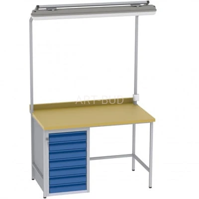 Biurko warsztatowe, stół warsztatowy z oświetleniem LBL11/J