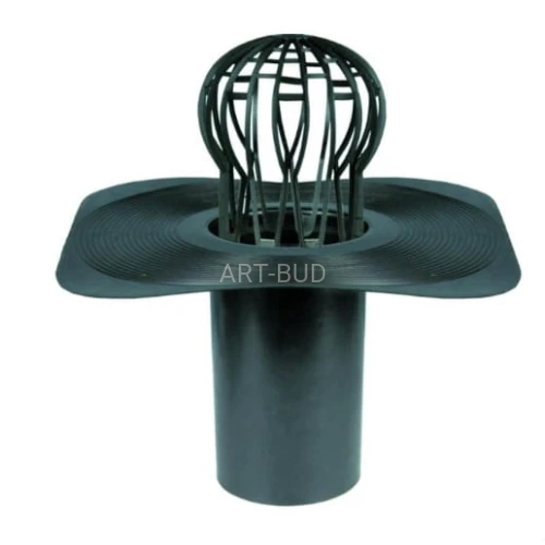 Wpust dachowy PP. Czarny. Koszyk pękaty