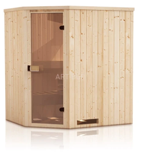 Sauna fińska narożna wewnętrzna 144 x 144 cm Megiw