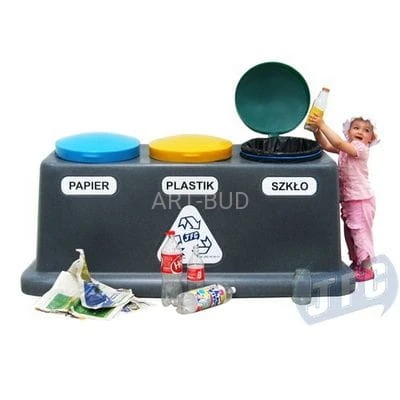 Pojemnik do segregacji odpadów 3 x 120 l TROJAK 