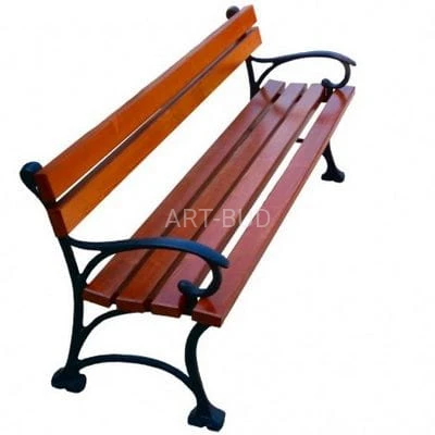 Ławka parkowa drewniano-żeliwna Pomorska z oparciem 