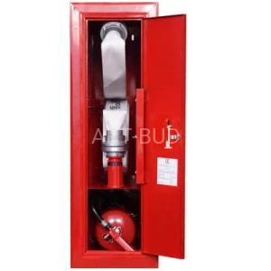 Hydrant wewnętrzny DN52  HW 52/2B-3BG6 zawieszany lub wnękowy z wężem płasko składanym φ52mm z miejscem na gaśnicę wykonanie boczne, zamek PATENT  lub EURO  (szt.)