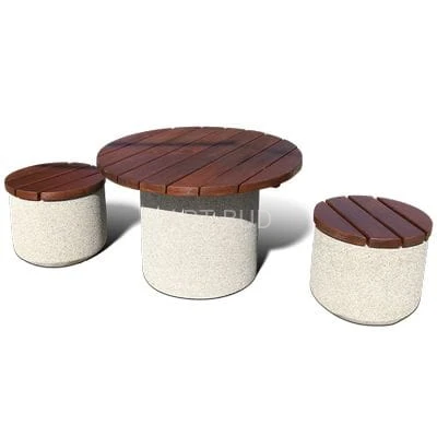 Siedzisko betonowe lub stół okrągły