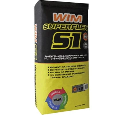 Zaprawa klejowa SUPER FLEX S1 do wszystkich rodzajów płytek 25 kg