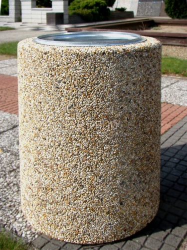 Kosz uliczny POZ 70 LTR  z betonu płukanego 