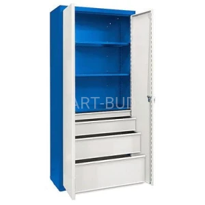 Szafa uniwersalna 3 półki malowane 1 duży zestaw szuflad