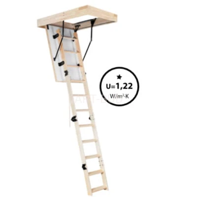 Schody strychowe składane  drewniane  COMPACT TERMO