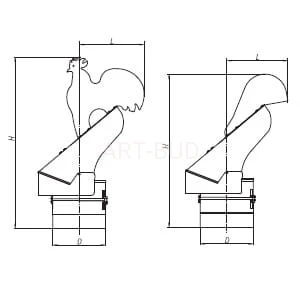 Nasada kominowa Rotoflex kogut na rurze kwasoodporny fi 130, 150, 180, 200, 250, 300, 350  /1szt