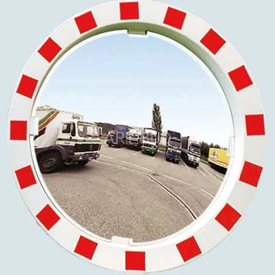 Lustro drogowe Polymirowe z cienką biało-czerwoną ramą śr. zwierciadła 600 mm