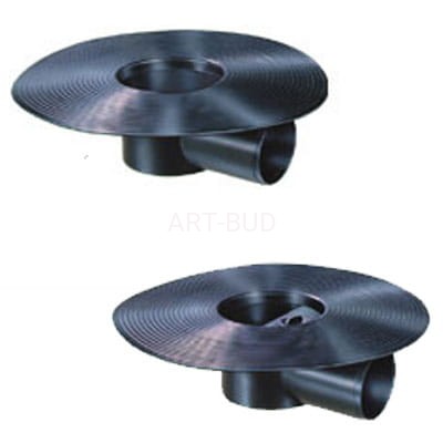 Wpust dachowy  z odprowadzeniem poziomym długość 174 mm do pap termozgrzewalnych z syfonem lub bez 