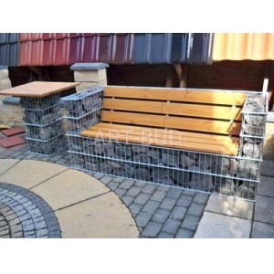 Gabionowa kanapa ławka gabiony gabion 200x 80x80 cm 