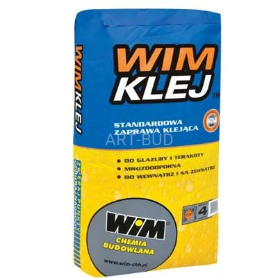 Zaprawa klejowa WIM Klej Cienkowarstwowa zaprawa klejowa do mocowania nasiąkliwych płytek ściennych i podłogowych na nieodkształcalnych podłożach (20 kg)