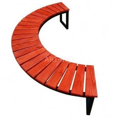 Ławka miejska Modern półokrągła stalowo-drewniana