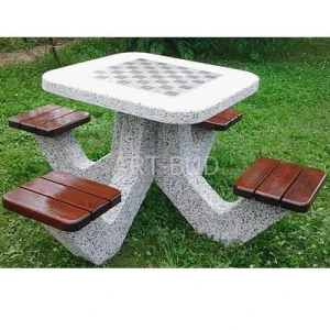 Stół betonowy do gry w szachy z 4 siedziskami