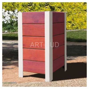 Kosz na śmieci Silaos, drewniany 50 litrów (szt)