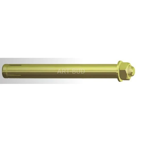 Kotwa stalowa jednorozporowa ŁS Średnica: 8, 10, 12, 14, 16, 25 lub 30mm Długość: od 60 do 160 mm.  Do zamocowań średnich (1opk/50szt)