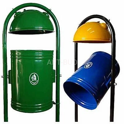 Kosz parkowy uliczny KOr opróżniany przez obrót pojemnikiem