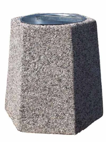 Kosz uliczny sześciokątny 40 litrów  z wkładem