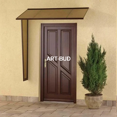 Daszek nad drzwi  aluminiowy płaski z poliwęglanu 120 x 90 x 38 cm