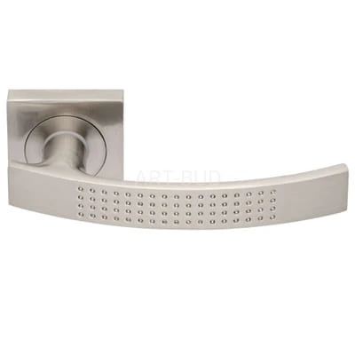 Klamka DottyQ rozeta kwadratowa R12 mosiądz antyczny oraz nikiel satyna  bez dolnej rozety 