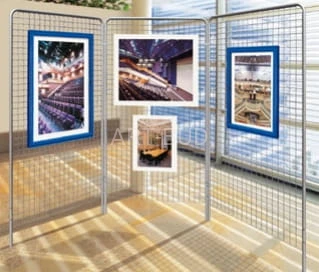 Metalowa konstrukcja ekspozycyjna   krata z zaciskami i haczykami  zestaw 3 krat