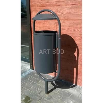 Kosz na śmieci metalowy z daszkiem 40 litrów 