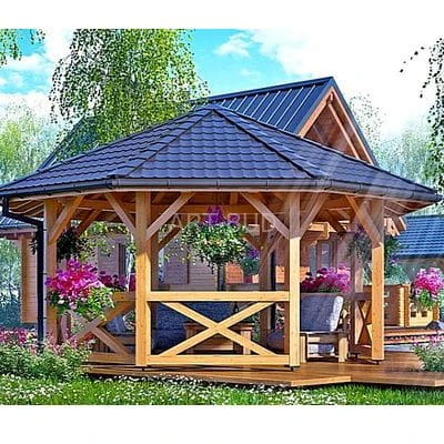 Altana drewniana ogrodowa ośmiokątna 500 cm