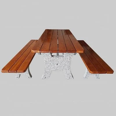 Stół betonowy parkingowy-rekreacyjny z 2 ławkami 