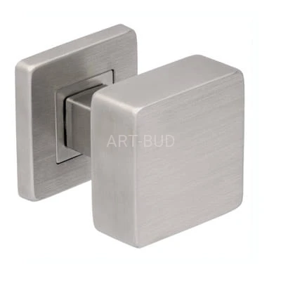 Gałko-gałka ruchoma oraz stała Quattro rozeta kwadratowa R9 stal nierdzewna bez dolnej rozety 