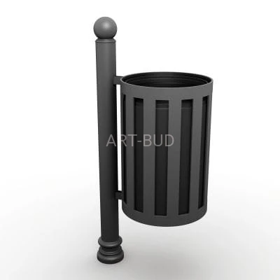 Kosz uliczny parkowy na śmieci stalowo żeliwny pojemność 35 l